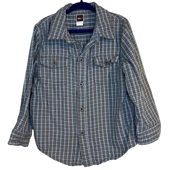 Tea Collection Other - Tea Collection Boys Cotton Plaid Button Down size 4C
